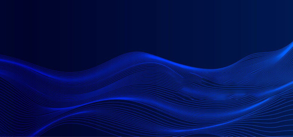 Vector abstract background, elegant soft curves flowing on black background